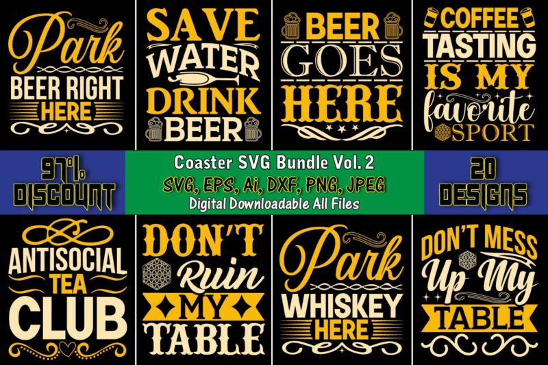 Coaster SVG Bundle Vol. 2, Coaster,Coaster t-shirt,Coaster design,Coaster t-shirt design, Coaster svg,Coaster Svg Bundle, Drink Coaster Svg,Beer Quote Svg, Coffee Coaster Svg, Floral Monogram Svg, Tea Saying Svg, Wine Svg,Coaster