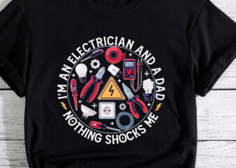 Cool Electrician Design For Men Dad Professional Electrician T-Shirt PC