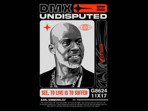 Dmx undisputed t shirt vector illustration