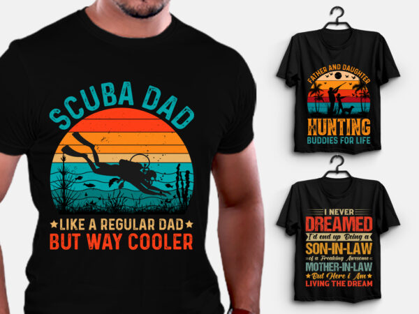 Dad father son daughter t-shirt design