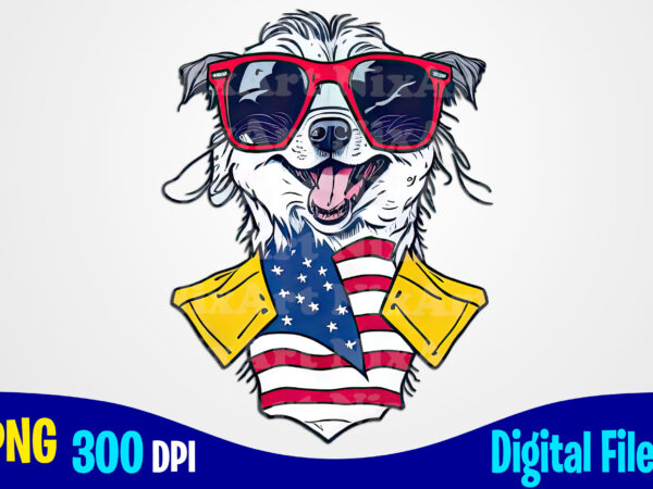 Happy dog, stars and stripes, 4th of july, independence day png sublimation t shirt design
