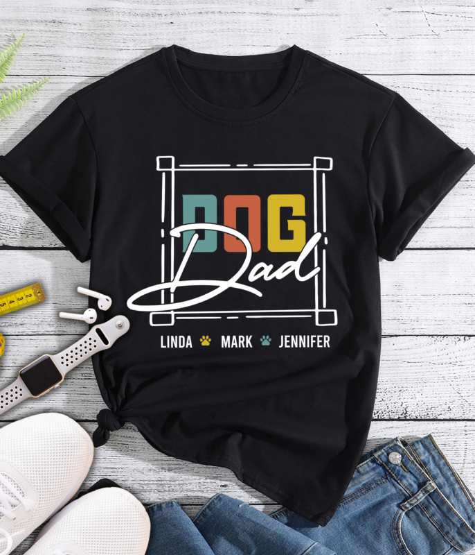 Dog Dad Shirt, Custom Father_s Day Shirt, Dog Lover Shirt, Personalized Gift for Dog Dad, Custom Dog Dad Shirt with Pet Names, Gift For Him
