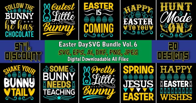 Easter Day SVG Bundle Vol. 6, Easter,Easter bundle Svg,T-Shirt, t-shirt design, Easter t-shirt, Easter vector, Easter svg vector, Easter t-shirt png, Bunny Face Svg, Easter Bunny Svg, Bunny Easter Svg,