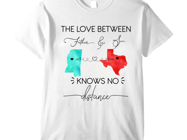 Father son long distance state, all states, hearts over cities, father son gift, gift from son, gift from dad t-shirt