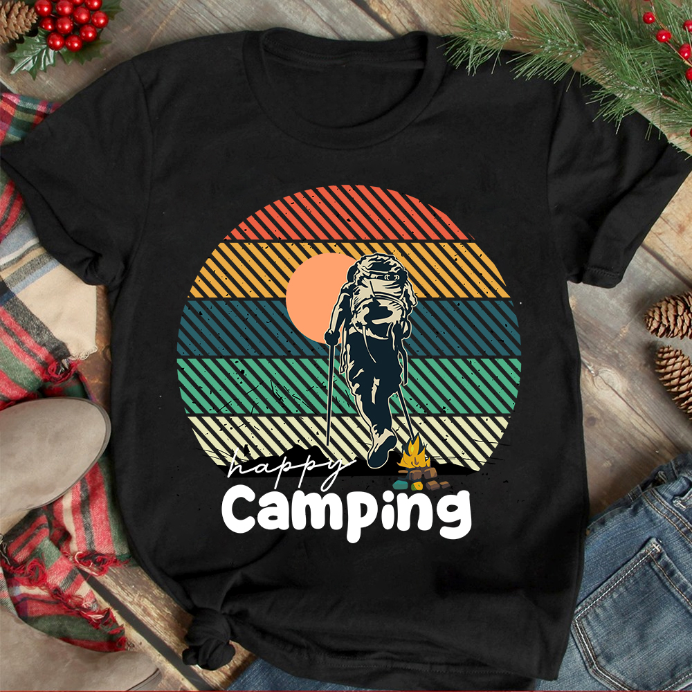 Happy Camping T-Shirt Design, Happy Camping SVG Cut File, Camping is My ...