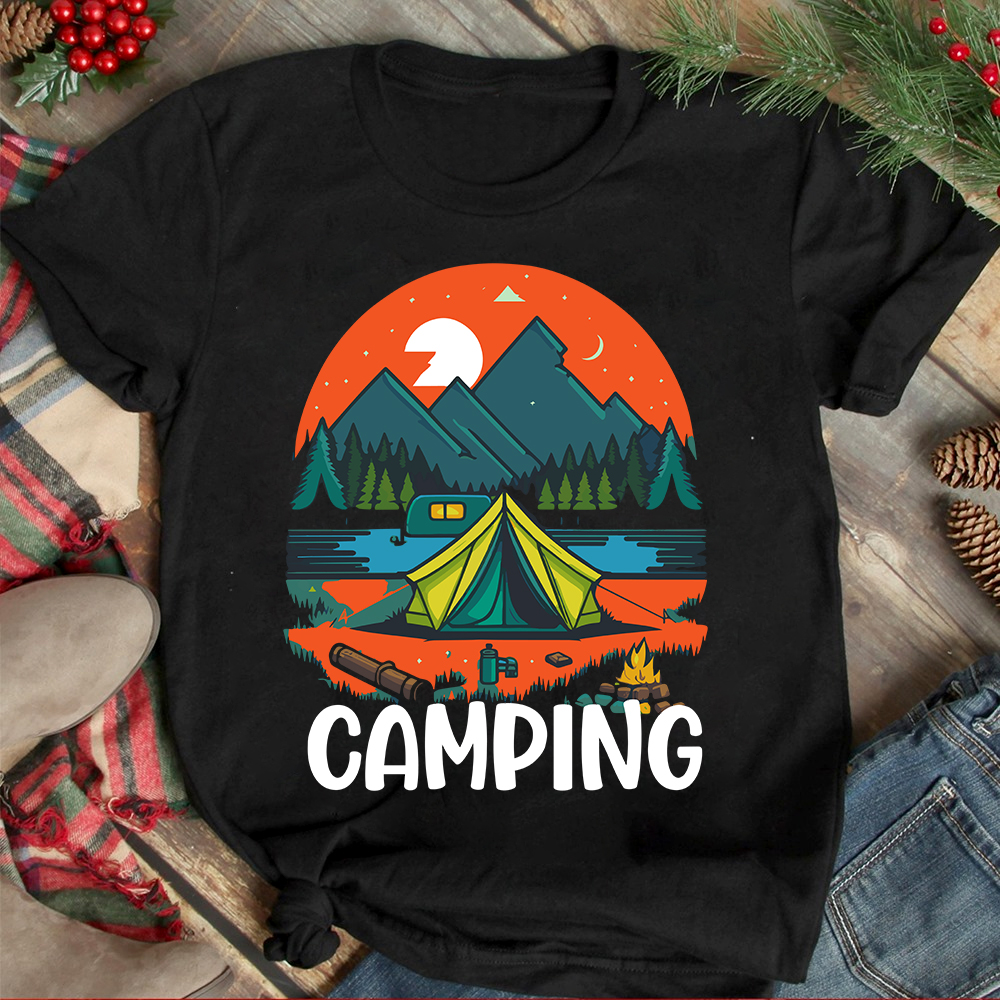 Camping T-Shirt Design, Camping Sublimation Design, Camping is My Happy ...