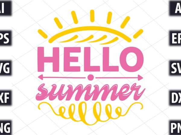 Hello summer graphic t shirt