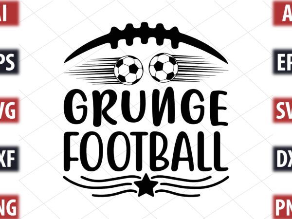 Grunge football t shirt design template