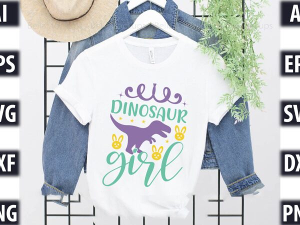 Dinosaur girl t shirt vector illustration