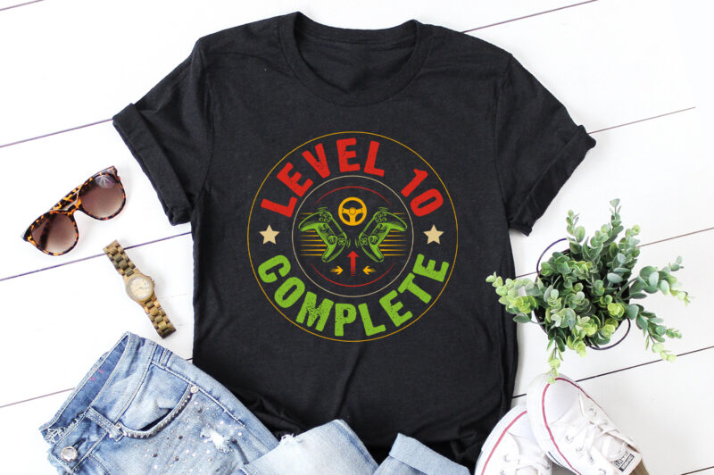 Level 10 Complete Gamer T-Shirt Design