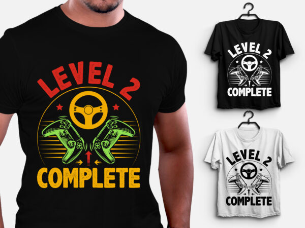 Level 2 complete gamer t-shirt design