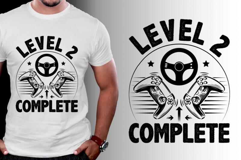 Level 2 Complete Gamer T-Shirt Design