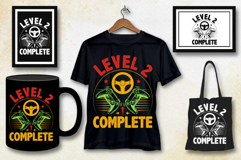 Level 2 Complete Gamer T-Shirt Design