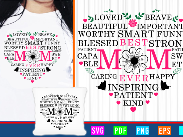 Mothers day svg quote typography t shirt design graphic vector