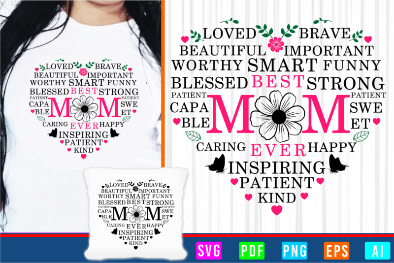 Mothers Day SVG Quote Typography T shirt Design Graphic Vector