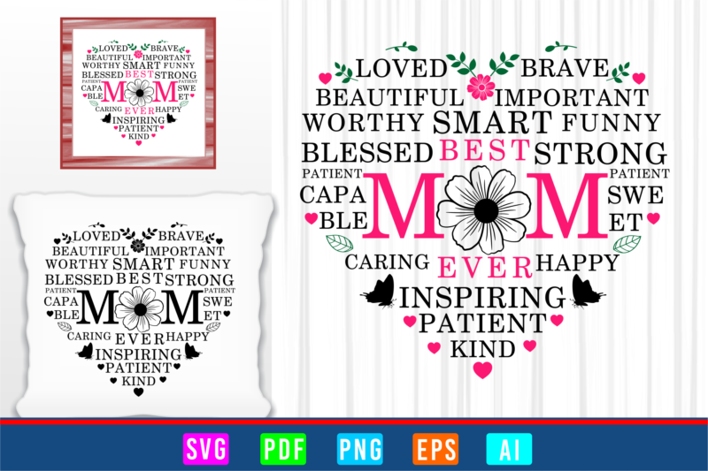 Mothers Day SVG Quote Typography T shirt Design Graphic Vector