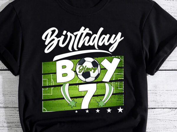 Personalized kids soccer birthday party – 7 year old boy – 7th birthday t-shirt pc