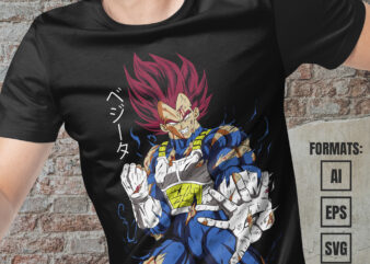 Premium Vegeta Dragon Ball Vector T-shirt Design Template - Buy t-shirt ...