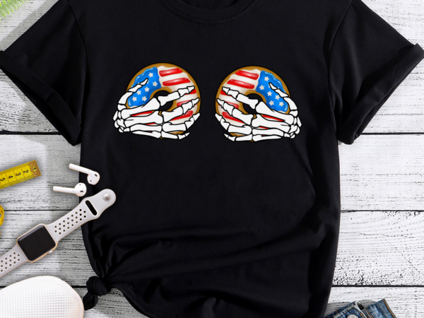 Rd american skeleton hand donut boods png, happy 4th of july, funny boods png, american patriotic life gift digital png t shirt design online