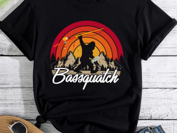 Rd bassquatch funny bigfoot fishing outdoor retro t-shirt premium tee