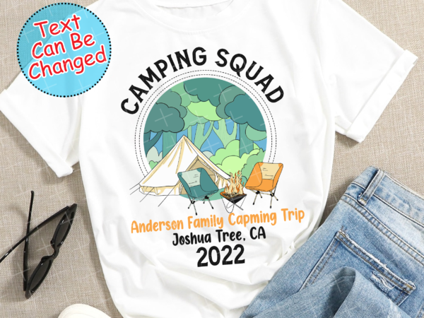 Rd custom camping squad shirts camp squad shirt ,family matching t-shirts,personalized camping shirt for family