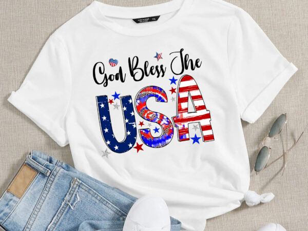 Rd god bless the usa red white blue flag patriotic 4th of july png instant download print and cut file silhouette cricut sublimation t shirt design online