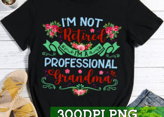 RD I_m not retired I_m a Professional Grandma Funny Mother Tee T-Shirt