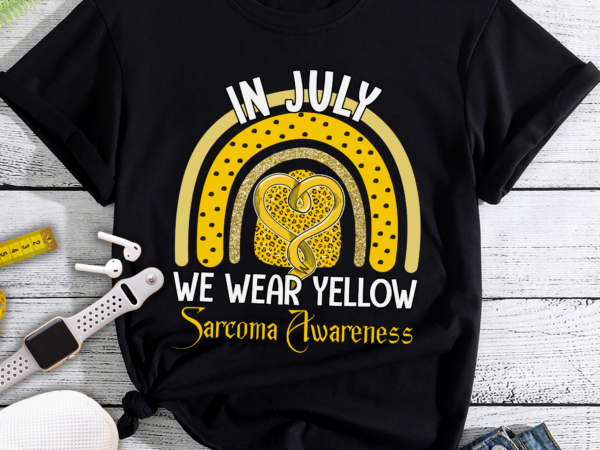 Rd in july we wear yellow leopard rainbow sarcoma awareness t-shirt