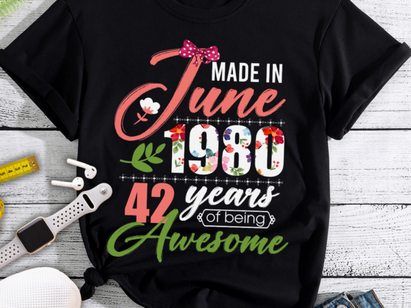 Rd june 42 year old vintage 1980 42th birthday t-shirt