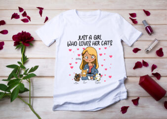 RD Just A Girl Who Loves Her Cat Personalized Shirt
