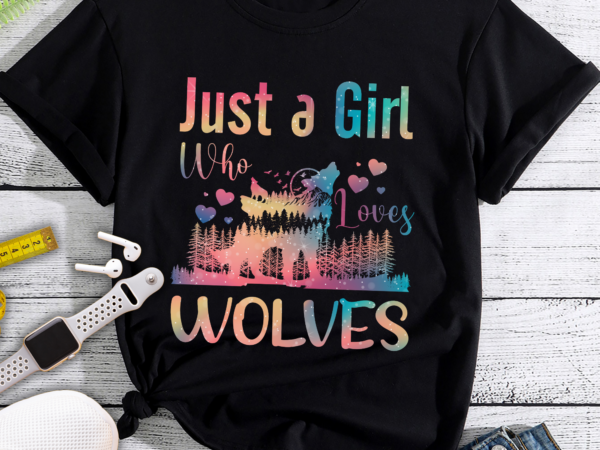 Rd just a girl who loves wolves watercolor wild wolf lover gift t-shirt