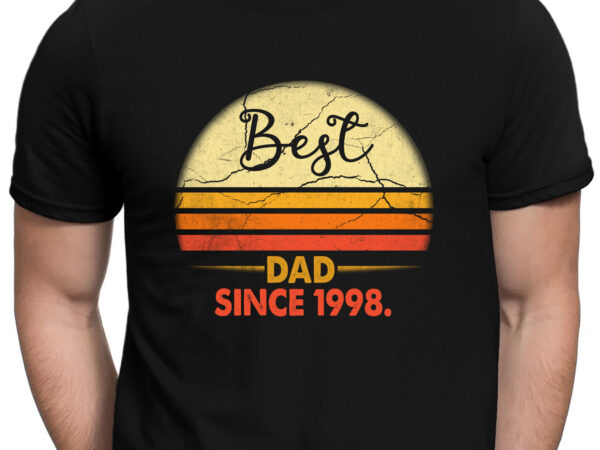 Rd mens best dad since 1998 father_s day from son daughter vintage t shirt design online