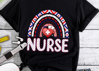 RD Nurse Stethoscope Rainbow American Memorial Day 4th Of July t shirt design online