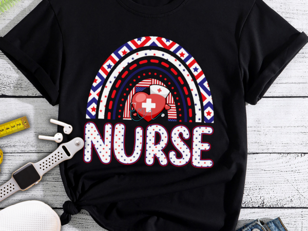 RD Nurse Stethoscope Rainbow American Memorial Day 4th Of July - Buy t-shirt  designs