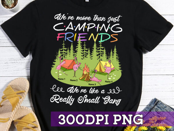 Rd personalized friends camping, friends flamingo camping, we_re like a really small gang t shirt design online