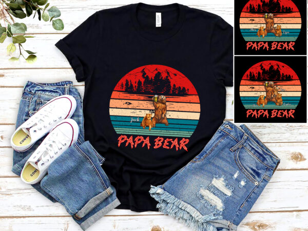 Rd personalized papa shirt, custom grandpa bear shirt father day papa bear and grandkids t-shirt, custom dad shirt with kid names, cute bear2