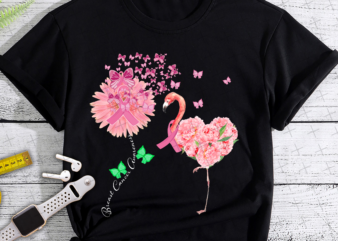 RD Pink Bird Flamingo Breast Cancer Awareness T-Shirt