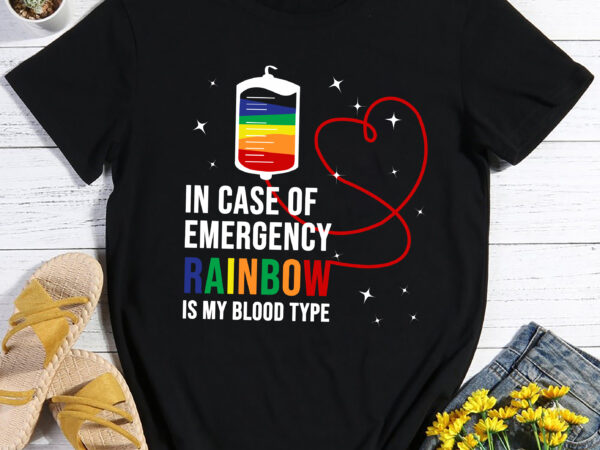 Rd pride month rainbow is my blood type lgbt flag t shirt design online