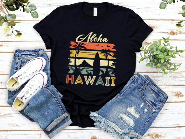 Rd retro hawaiian surfboard aloha hawaii island surfer outfits t-shirt
