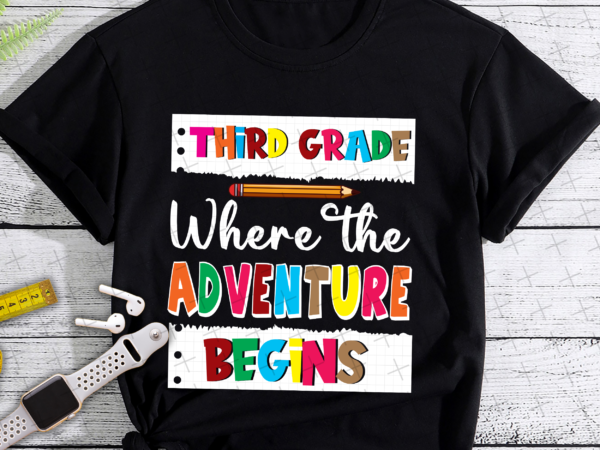 Rd third grade where the adventure begins shirt teacher women t-shirt