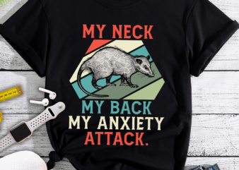 RD Vintage My Neck My Back My Anxiety Attack Opossum Sunset T-Shirt