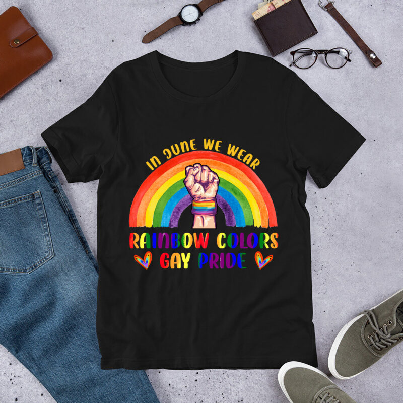 RD funny in june we wear rainbow colors gay pride T-Shirt