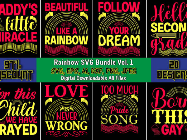 Rainbow svg bundle vol. 1, rainbow,rainbowt-shirt,rainbow design,rainbow svg design,rainbow t-shirt design,rainbow svg bundle,weather svg,rainbow,rainbow svg, boho rainbow svg, baby rainbow svg bundle, pastel rainbow svg, rainbow with heart, digital download