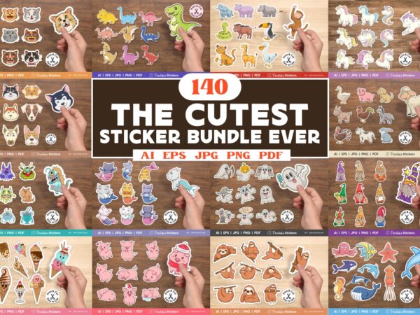 The cutest baby animals sticker bundle ever, universtock t shirt designs for sale