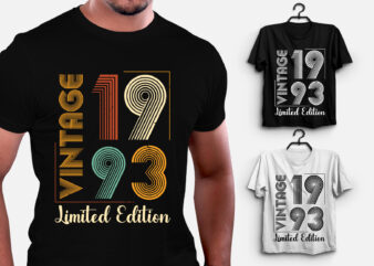Vintage 1993 Limited Edition Birthday T-Shirt Design