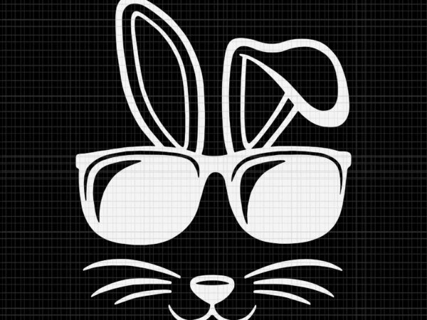 Bunny face with sunglasses svg, easter day svg, bunny face svg, bunny 2023 svg t shirt template