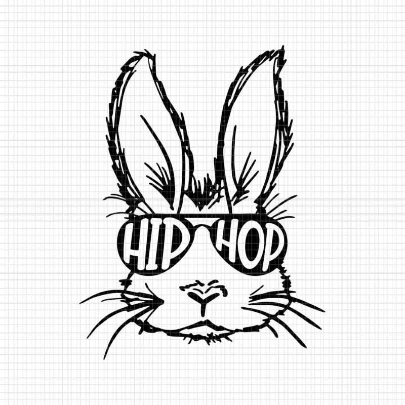 Hip Hop Bunny Face With Sunglasses Svg, Hip Hop Bunny Svg, Easter Day Svg, Rabbit Hip Hop Svg, Bunny Svg