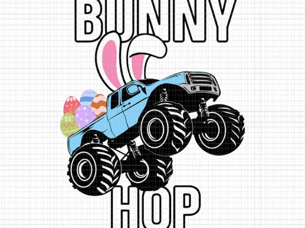 Easter monster truck jump hop rabbit ears svg, bunny monster svg, bunny truck hop svg, easter day svg, bunny 2023 svg vector clipart