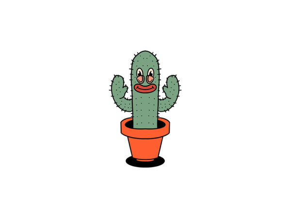 Cute cactus t shirt vector file