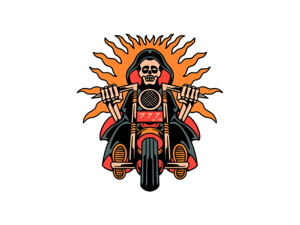 Dead biker t shirt vector illustration